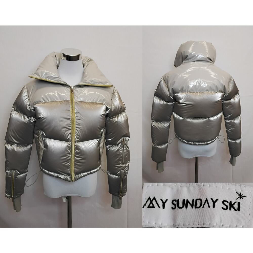 My Sunday Ski Down Jacket Women's Small Gray Shimmer #W4652